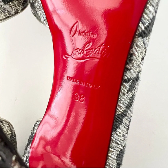 CHRISTIAN LOUBOUTIN | Iriza Lurex Gigi Specchio Black Silver Leopard Glitter 8 - Picture 13 of 14